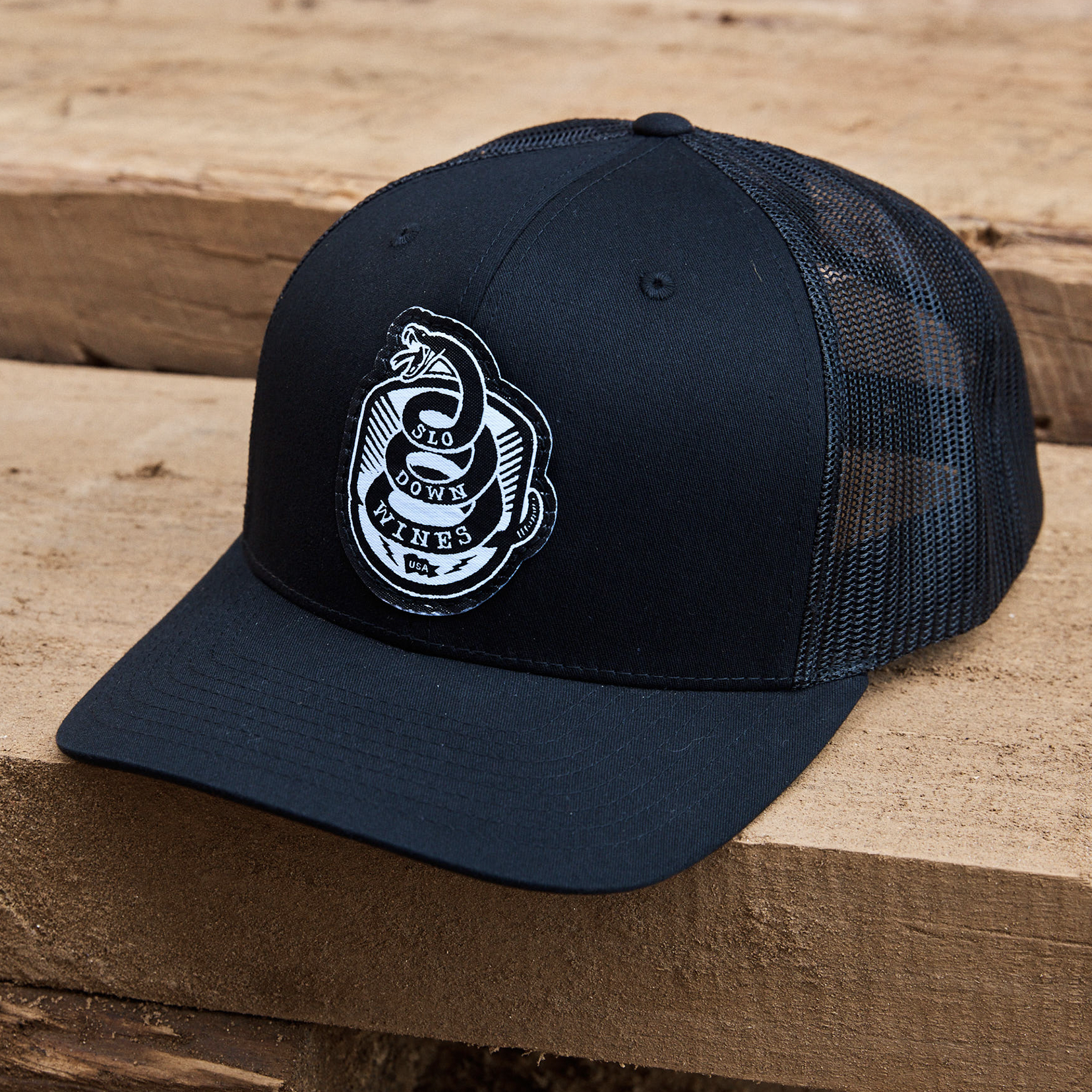 Slo Snake - Black Trucker Hat – SLO Down Wines